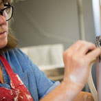 Nicola Tassie in her studio in London 2016